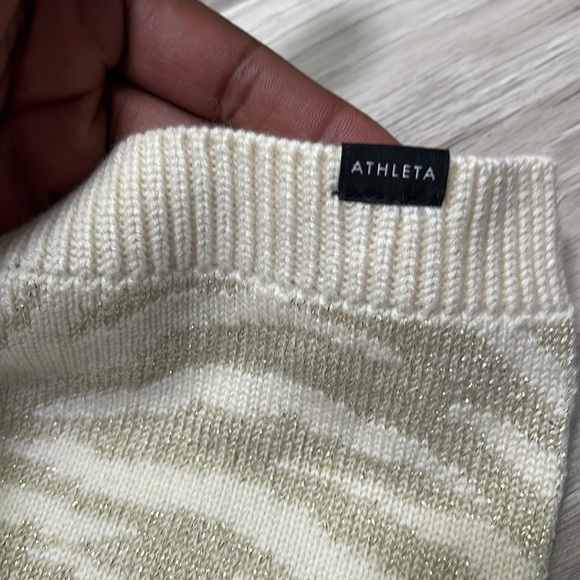 Athleta Animal print Chantilly Cream Sparkly Scarf Fall Winter Outdoor Mob Wife - Picture 3 of 7